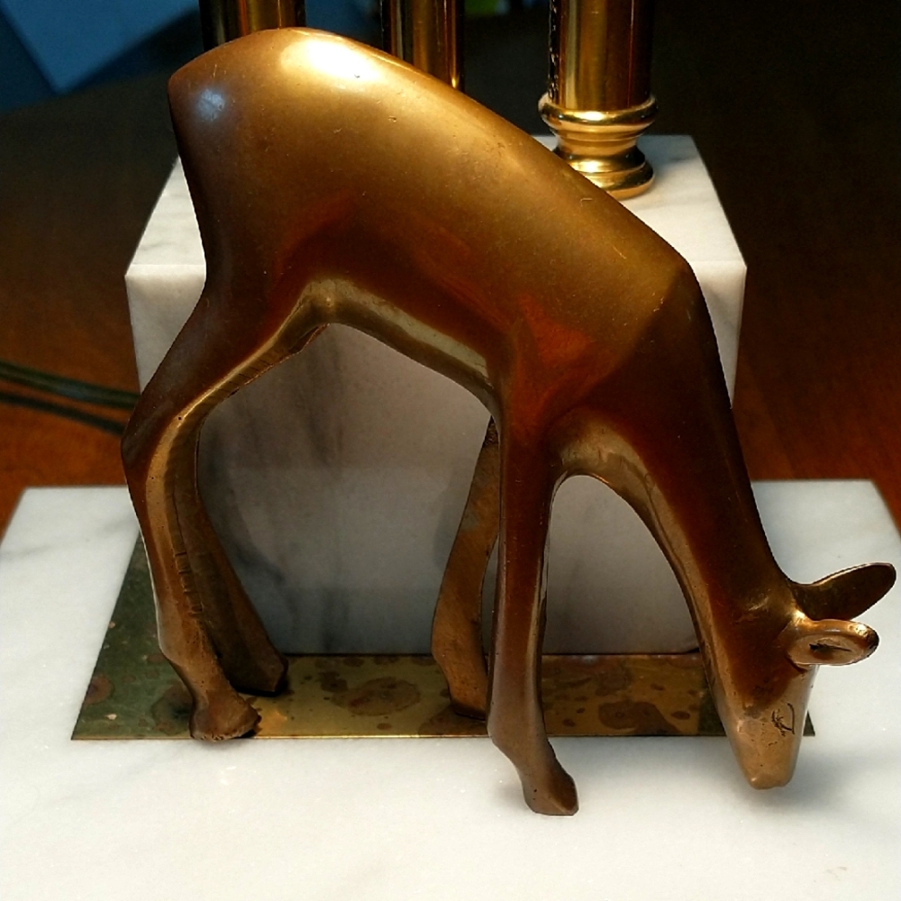 Brass deer (doe) vintage figurine statue